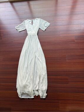 Women's White Eyelet Maxi Dress - Elegant Summer Style